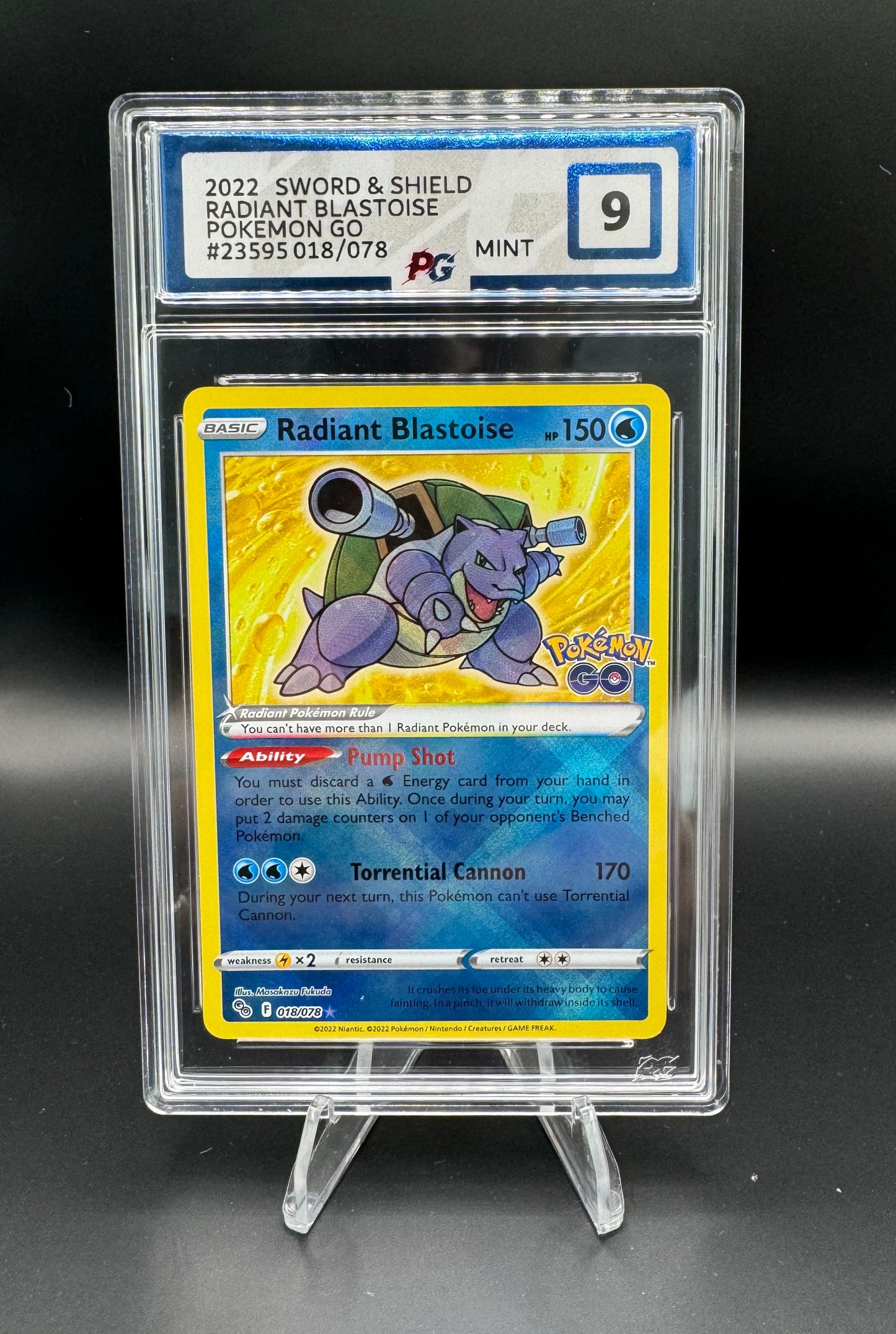 Radiant Blastoise Pokegrade 9